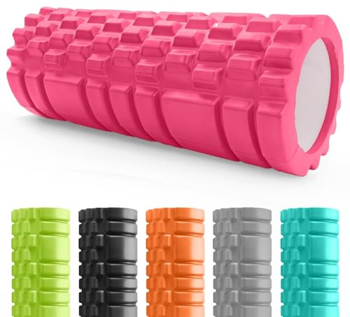 Foam Roller Red for Deep Tissue Muscle Massage, Lightweight High Density | Relief from Muscle Pain, Fatigue, Improves Tissue Recovery, Leg Roller, Sports Massager, Therapy for Gym, Yoga, Pilates