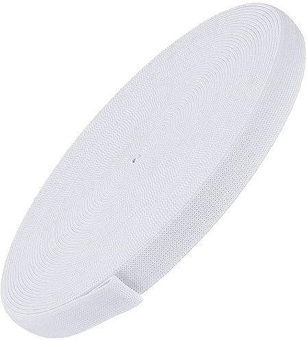 1 Stück Gummiband 1CM Breit,Gummiband Breit Zum Nähen 10 M Lang,Gummiband für Hosenbund,Hosengummi,Elastisches Polyester-Band, Elastic Band für Kleidung,Elastic Band für Haushalt DIY Handwerk-Weiß