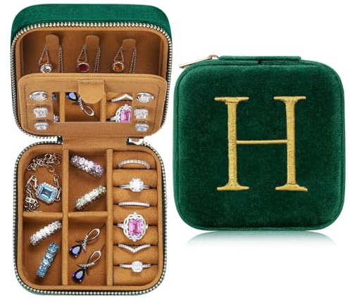 TINGN Travel Jewellery Box Organiser, Stackers Jewelry Box, Travel Jewelry Case, Birthday Gifts for Girls, Gifts for Teenage Girls, Personalised Jewellery Boxes H, Gift for Women