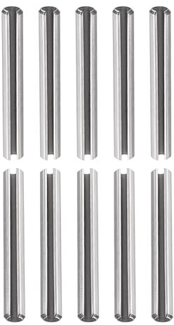 DTGN 3mmx35mm(DxL) Slotted Spring Pin - 50Pack - Good for Home Machine Fastener - 304 Stainless Steel Spring Dowel Tension Roll Pin - Silver