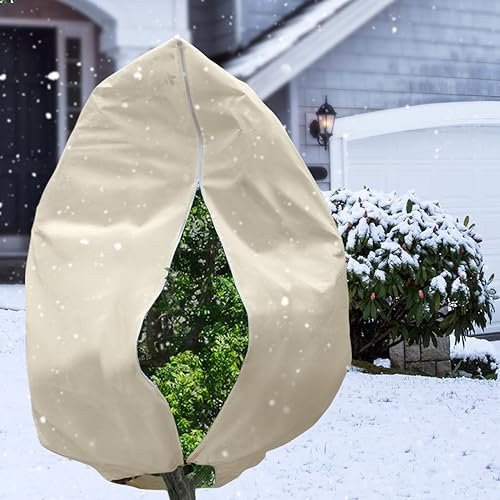 Tyware Winterschutz für Pflanzen, 280 x 300cm Frostschutz Pflanzenabdeckungen als Winterschutz, mit Reißverschluss für Baum Palmen Balkonpflanzen haube Zelt Atmungsaktiv (280x300cm)