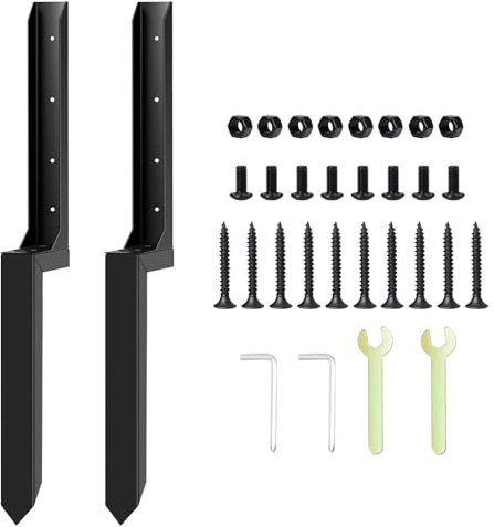 Kit de reparación de postes de valla gruesos, estacas de reparación de postes de valla, soporte de poste de valla de madera roto de 4 x 4/6 x 6, para reparación de postes de valla de madera inclinados