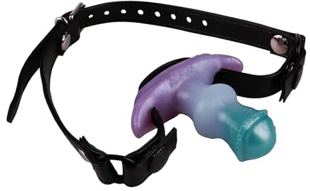 Kutocesy Baillon Bouche Ouverte Harnais Silicone avec Harnais Réglable pour Bondage BDSM Muselière Sexuelle pour Homme Femme Jeu de Rôle (B)