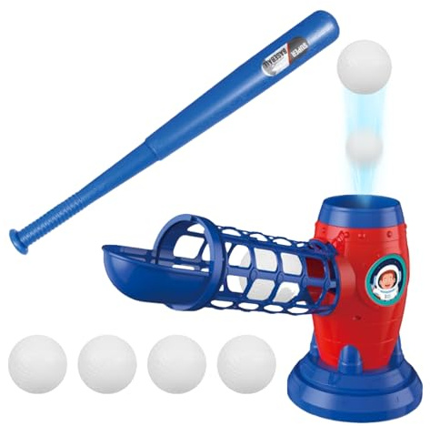 Basebollset för barn, Baseballset för barn Toy Baseball T Ball Game | Baseball & Tennis Pitching Machine för pojkar Flickor Barn Ungdom Bakgård Park Utomhus Sport Leksaks