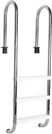 HEEPDD Scaletta per Piscina in Acciaio Inossidabile 304 a 3 Gradini, Scaletta per Piscina Pedale per Scale Antiscivolo Altezza 150 Cm con Gradini in ABS per Fuori Terra da Bagno a 3 in Acciaio