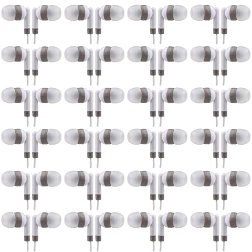 CN-Outlet Wholesale Bulk Earbuds Headphones Individually Bagged 100 Pack for iPhone, Android, MP3 Player White