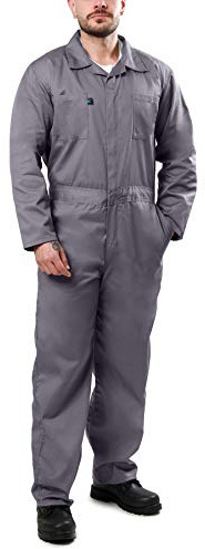 Kolossus Mens Coveralls Long Sleeve Cotton Blend Work Pants Gray, X-Large