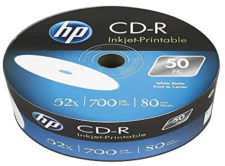 CD-R HP 700MB (80min) 52x Inkjet Printable 50-spindl Bulk