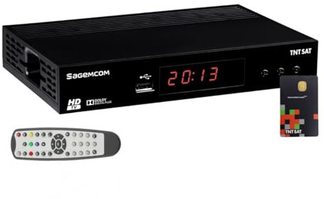 Sagemcom Récepteur TV Satellite HD + Carte d'accès TNTSAT V6 Astra 19.2E