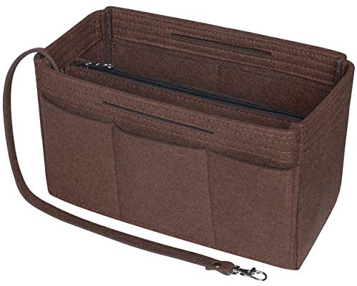 Soyizom Bolso de Fieltro Organizador Inserte, Bolso en Bolsa Organizador Inserte Bolso Forro, Bolso Tote Organizador Inserte Ajuste Speedy 25-40, Neverfull（Café,Medio