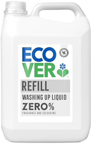 Ecover Zero Spülmittel Nachfüllpack, stark gegen Fett und Schmutz, dermatologisch getestet, Ecover Spülmittel, 1 x 5L