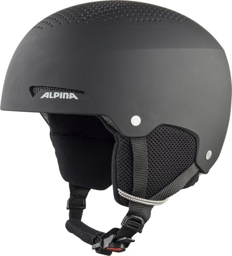 ALPINA ZUPO - sicherer, stoßabsorbierender, belüfteter & schlagfester Skihelm für Kinder - Black matt - L (54-58 cm)