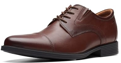 Clarks - Whiddon Cap Oxford para Hombre, Caoba (Mahogany Leather), 39.5 EU