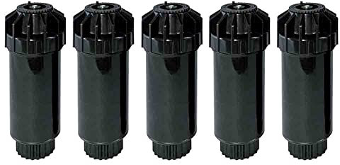 5x Irrigatore statico Pop-Up 1/2 Rain - Regolabile sino a 360° - Gittata fino a 3.7 metri - Corpo 12,5 cm + Alzata 5cm