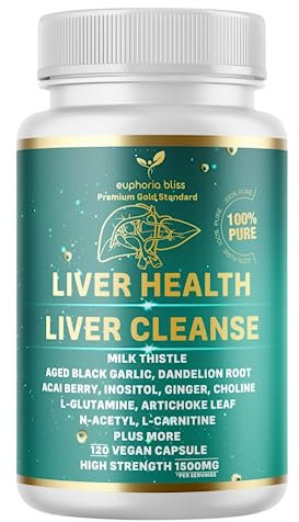 Liver Cleanse Detox Repair Formula | Milk Thistle Herbal Blend Supplement, Dandelion Root, Artichoke Extract, Turmeric, Ginger, Beetroot, Chicory Root, Choline, Celery & More 120 Caps