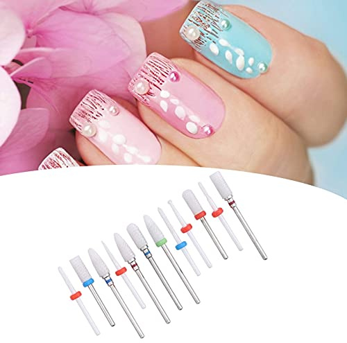 12 Pezzi Punte per Trapano per Unghie in Ceramica 3/32 lima per Unghie per Pedicure per Manicure Elettrica per Rimozione della Lucidatura delle Unghie in Gel Acrilico