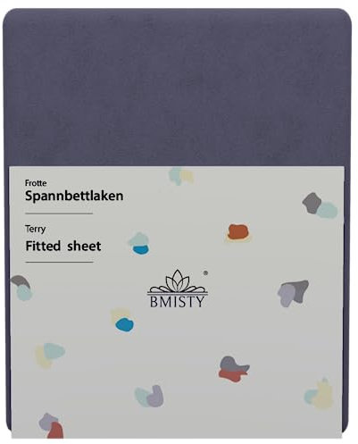 BMISTY Spannbettlaken FROTTE - Bettlaken mit Gummiband - Spannbetttücher für Schlafzimmer - Bettlaken Oeko-TEX Zertifizierung - Baumwolle Spannbettlaken 180x200 cm - Graphit