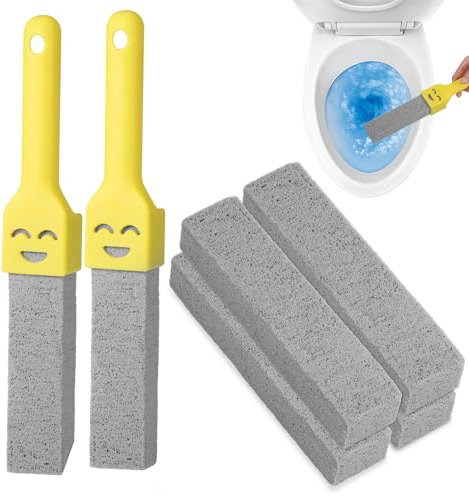 Starvortex 6 Pezzi Pietra Pomice WC con 2 Manici, Blocchi di Pulizia Riutilizzabili ed Ecologici, per Rimuovere Macchie Ostinate da WC, Bagno, Piscina, Lavandini e Superfici Dure