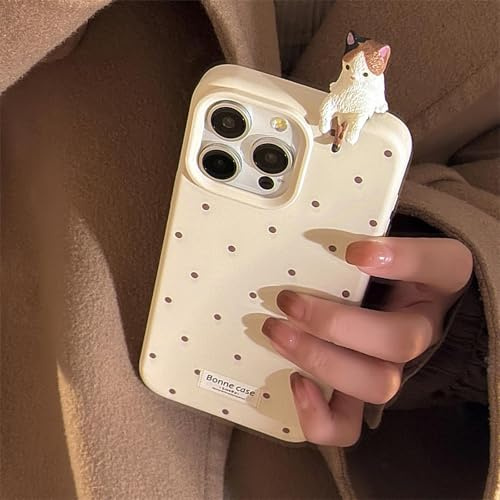 Bakicey Compatible with iPhone 11 Case, Wave Point Beautiful Cute Three-Dimensional Kitty Silicone Protective Case with Cute 3D Cat Girl Scratch-Resistant Case Cover for iPhone 11, Cheese_White