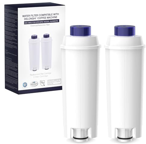 iRhodesy Wasserfilter Kompatibel mit Delonghi DLSC002, Wasserfilter Ersatzfilter Water Filter Kompatibel mit DeLonghi Kaffeemaschinen ECAM, ETAM, ESAM, BCO, EC. (2er Pack)