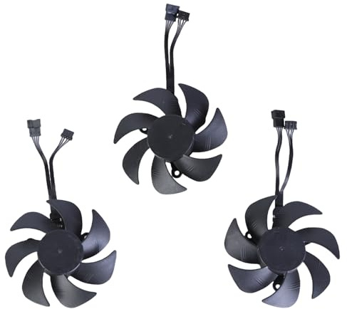 jiingekk Ventilateur de refroidissement de carte graphique pour carte vidéo RTX3060 refroidissement optimisé 4 broches PLA09215S12H ventilateur silencieux 3 pièces graphiques de bureau
