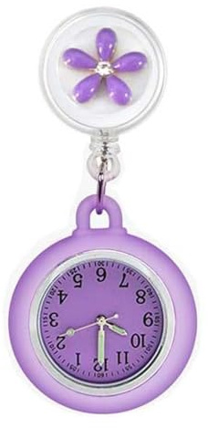 YUGSHNKFC Reloj retráctil de Enfermera con Solapa Colgante, Funda de Silicona y manecillas Que Brillan en la Oscuridad para turnos de Noche Reloj retráctil de Enfermera