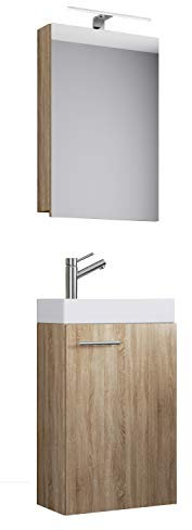 3-TLG Set | Waschplatz für Gäste WC | Gästebad | Waschtisch Toilette | Badmöbel Badezimmer Set - Slito SC