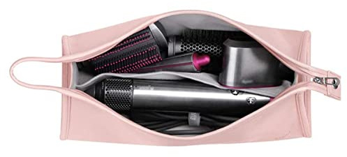 HENGSI Borsa da viaggio per Dyson Airwrap Asciugacapelli Supersonic accessori custodia porta (Rosa-Impermeabile PU Leather)