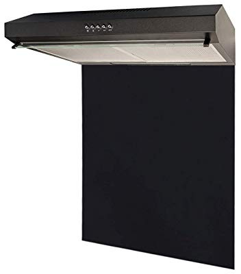 SIA VSR60BL 60cm Black Slim Visor Cooker Hood & Toughened Glass Splashback