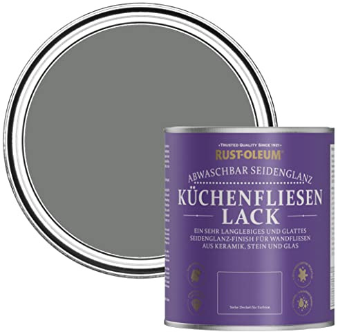 Rust-Oleum Grey water resistant Kitchen Tile Paint in Satin Finish - Torch Grey 750ml