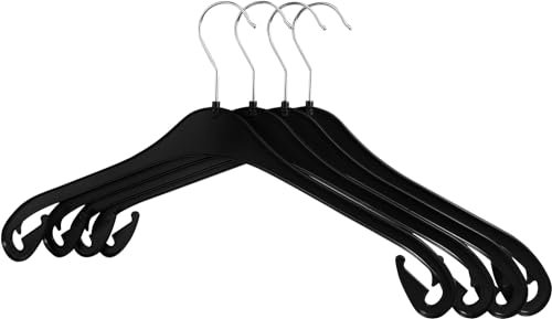 RSR Hangers Kleiderbügel NA 43 cm aus Kunststoff - 30 Stück – Hemdenbügel - 360° drehbarer Haken – Blusenbügel – Kunststoff – Schwarz - schneller Versand