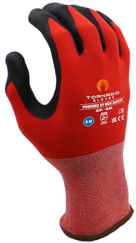 MCR Safety CONTOUR OLBA Gants de montage/Taille 6, 1 paire/Rouge/Qualité Supérieure/Gants de travail/pour automobile, aérospatiale, montage, construction, laboratoire/pharmaceutique