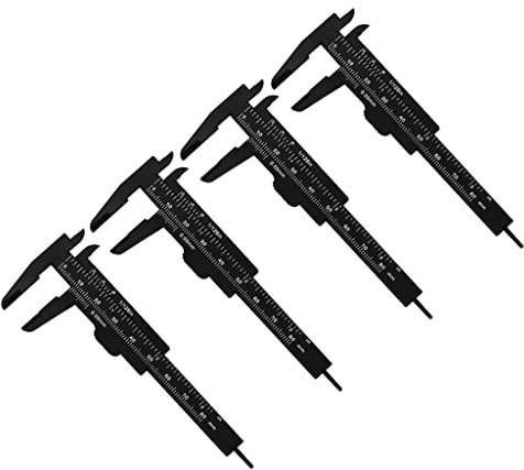 4 piezas de calibrador Vernier de 80 mm, herramienta de medición deslizante de doble escala, uso de oficina para estudiantes