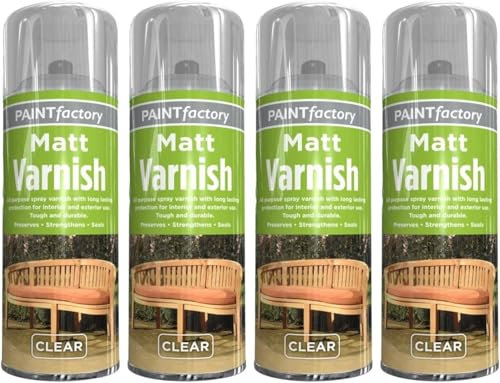 DIOXSTAR Matt Finish Spray, Excellent Protection, Quick-Drying Formula, Non-Reflective, Elegant Appearance, Durable Finish, Interior/Exterior Uses (Pack of 4)