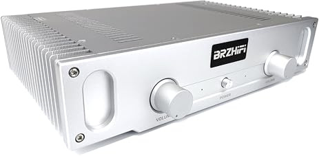 BRZHIFI A1S 20W Amplificatore di Potenza HIFI Classe A Puro 2.0 Canali Amplificatore Audio per Casa (Argento)