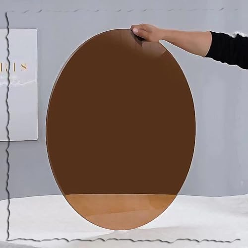 HAEKEBC Brauner Couchtisch Aus Glas Ersatz-Tischplatte, 50cm 60cm 70cm 80cm Runde Tischplatte Aus Gehärtetem Glas, 8mm Dick, DIY-Tischplatte Für Esstisch(60cm-23.6in)