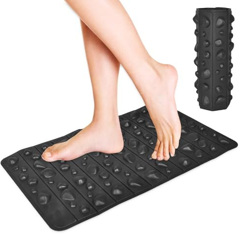Tappetino per Massaggio ai piede, EVA Antifatica 50x30 cm, Ciottoli per Alleviare Muscoli Stanchi e Doloranti