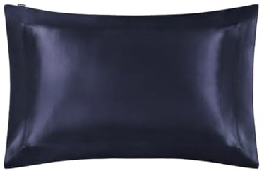 GIYXHU D-sidenörngott oxfordsiden örngott med hårfläns, hemtextil, hårskydd, sängkläder örngott (djupblå, 50x60 cm)
