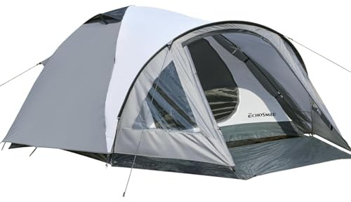 EchoSmile Tenda da Campeggio per 2/3/4 Posti, Impermeabile Ultraleggera Tenda, Facile da Installare, 3-4 Stagioni Tenda Campeggio per Escursioni All'aperto
