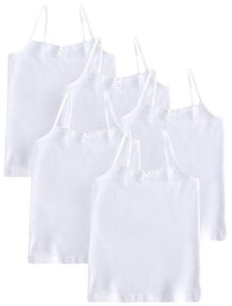 NEXT Äldre flickor 5-pack linnen med elastiska axelband Vit 3_Års-4_Års