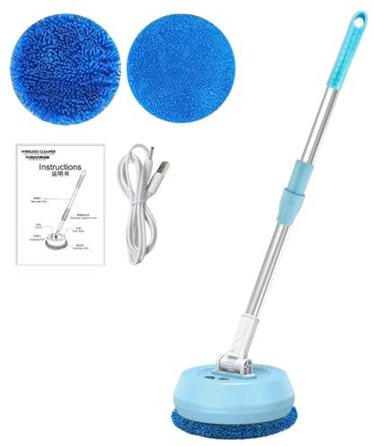 Electric Mop Cleaner – Cordless Floor Steamer, Spin Mop Machine | 180-Degree Rotating Mop for Hard Floors, Detachable Handheld Mop for Tile Cleaning, Electric Mop for Kitchen Use