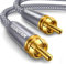SOUNDFAM PREMIUM Cinch Kabel Subwoofer Kabel LFE Subwooferkabel RCA Digital Audio Koaxialkabel - Grau, 3M