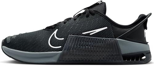 NIKE Men's Metcon 9 Flyease Low, Black, White, Anthracite, Smoke Grey, 4.5 UK