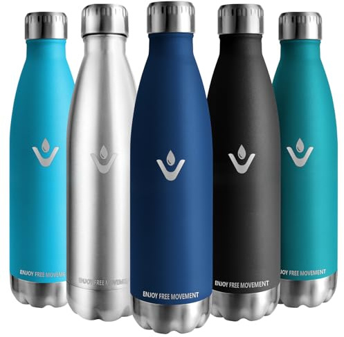 Vikaster thermosflasche, 750ml thermos, BPA-Frei Auslaufsicher Wiederverwendbar thermoskanne, trinkflasche edelstahl für Camping, Yoga, Gym, Fitness, Reisen, Outdoor