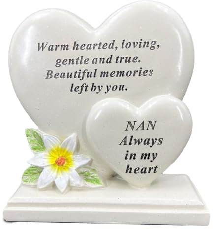 Special Nan Graveside Memorial Double Heart Grave Plaque Ornament Decoration