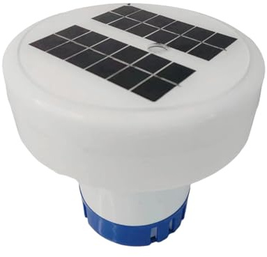 Flotador de tabletas de cloro – Flotador de cloro alimentado por energía solar, flotador solar de cloro para piscina con luz colorida, dispensador de cloro de piscina de tasa ajustable