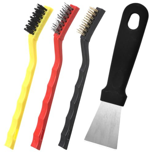 COYUN 4 Piezas Cepillo de Limpieza de Grietas, Cepillo Juntas, Cepillo Limpia Juntas Suelo, Cepillo de Limpieza de Hendiduras de Cerdas Duras, Cepillo Limpieza Hogar, Cepillo de Limpieza para Juntas