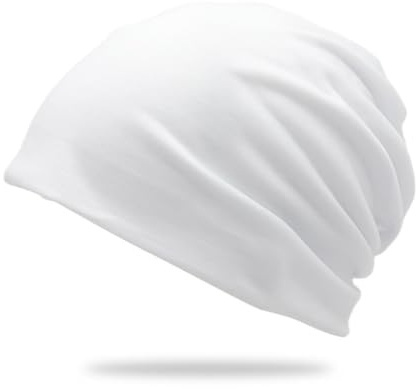 Slouchy beanie-mössa, kemo-huvudbonader, tunna och lätta jerseymössor, unisex vinter, sommarhattar, löpmössa, elastisk mjuk jerseymössa, hip-hop-keps, tröja, hatt för män kvinnor, vit