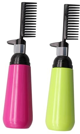 FONDOTIN 2 pezzi Flaconi Applicatori con Pettine per Tinta Capelli Bottiglie Colorazione Capelli Resistenti e Facili da Pulire per Radici e Colore Uniforme Kit Tinta Fai da Colore Casuale