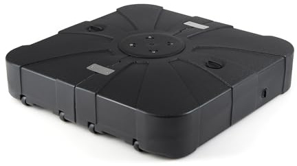 COSTWAY Base per Ombrellone da Esterno, con Braccio a Cantiere da 130/170 kg con Ruote, Supporto per Ombrellone Offset Pesante, Base Quadrata Riempibile con Acqua e Sabbia (130 kg)